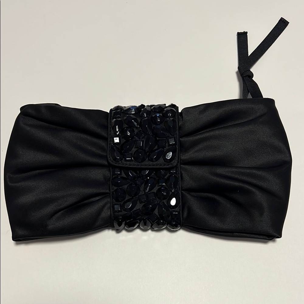 Banana Republic Factory Elegant Black Clutch with beaded detail